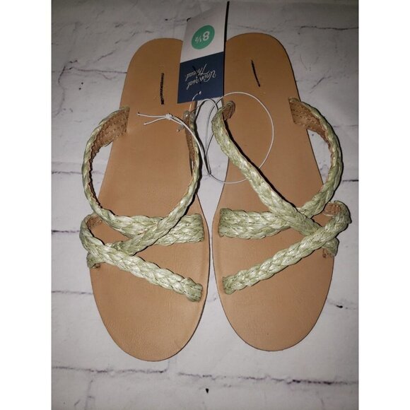 NWT Women's Opal Strappy Slide Sandals Sage - Universal Thread - Size 8.5 - Picture 1 of 5